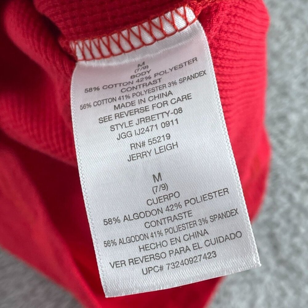 Betty Boop Junior Red Long Sleeve Thermal Top With Glitter "Hottie" Graphic 1457 - Picture 4 of 8
